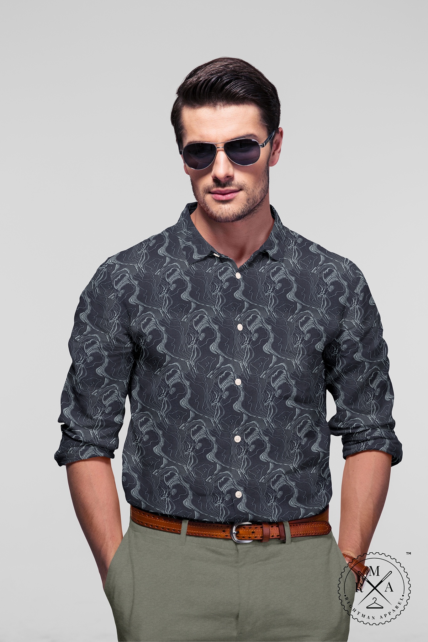 Black Gray Wave Shirt SH361